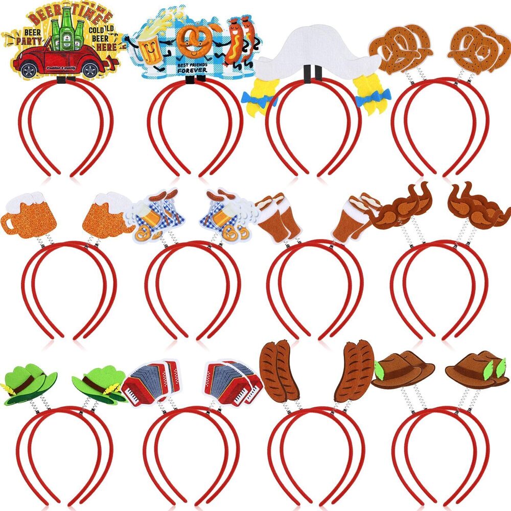 4446 24 Pcs Oktoberfest Hat Headband Beer Theme Headbands Oktoberfest Head